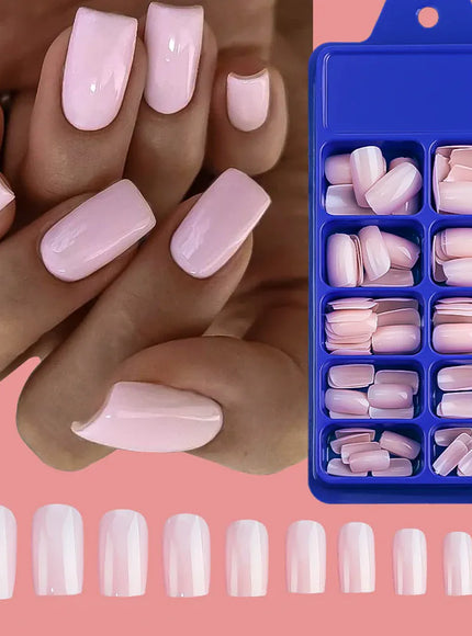 KissIcon 100Pcs Short Square Nails Full Cover Acrylic