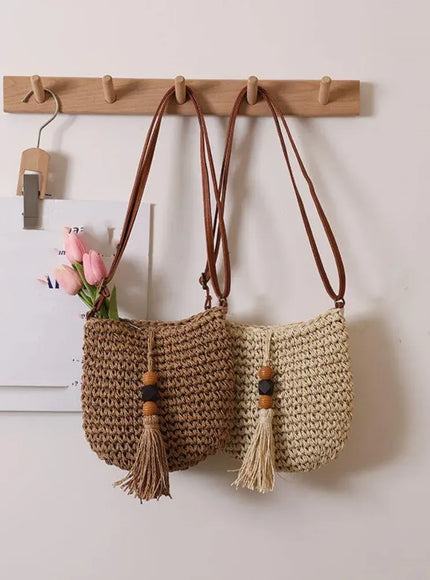 Women's Crossbody – Woven Wooden Beads
