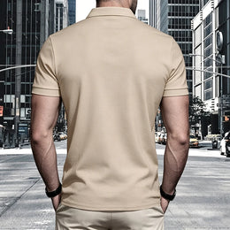 Men Polo Shirt Short Sleeve Breathable Soft Regular Fit Casual Business Golf Summer Daily Work Outdoor Lightweight Basic Tops