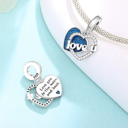 Original Charms Beads 925 Sterling Silver Zircon LOVE Winged Protect Heart Pendant For DIY Necklace Bracelet Fine Jewellery Gift