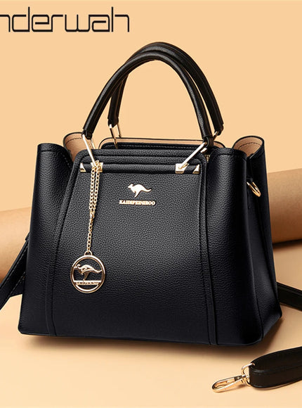 2024 Luxury Women Designer 3 Layers Shoulder Crossbody Sac Ladies Large Capacity Leather Handbags Shopper Brand Messenger Totes