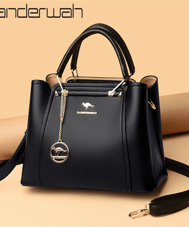 2024 Luxury Women Designer 3 Layers Shoulder Crossbody Sac Ladies Large Capacity Leather Handbags Shopper Brand Messenger Totes