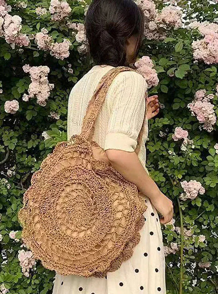 Fashionable Flower Shoulder Round Large-capacity Hollow Straw