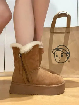 KissICON Thick cotton boots with added fleece, 2024 new