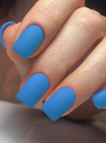 Royal Blue Acrylic Press On Nails With Glue