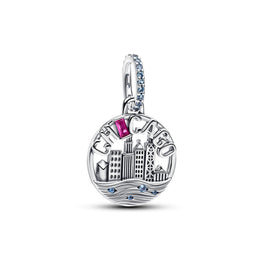 2026 New Disney Hot Sale 100%925 silver Lion Castle Charm Bead Necklace Stud Earrings Women DIY Fashion Jewellery Halloween Gift