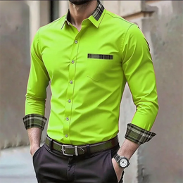 Men's iron-free long-sleeved lapel shirt, casual and comfortable long-sleeved shirt, spring and autumn inner shirt, plus size
