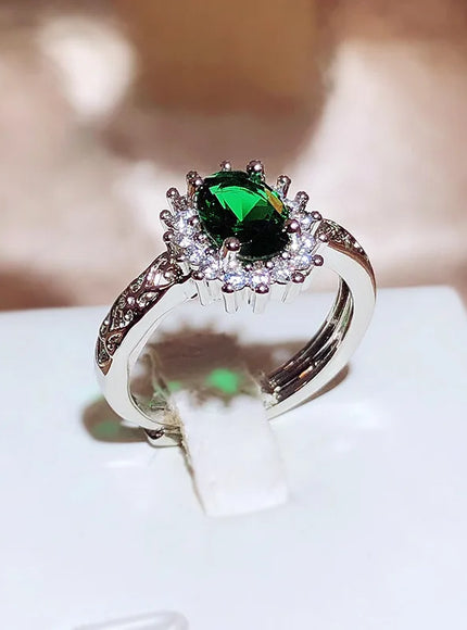 Exquisite 925 Silver Plated Ring for Women's Party Jewelry Shiny AAAA Zircon Ring Wedding Bridal Jewelry Engagement Ring