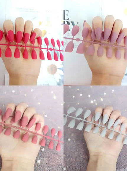 Matte Press On Fake Nails 24Pcs Full Cover