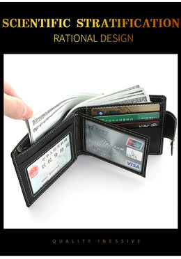 Men's Wallet Men's Short Wallet Youth Fashion Personality Pu Leather Credit Card ID Card Holder Wallet Folding Wallet