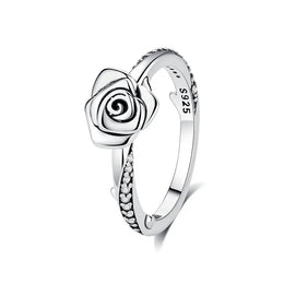 Original 925 Sterling Silver Ring Love Heart Pave CZ Crystal Stackable Rings For Women Wedding Engagement Birthday Gift Jewelry
