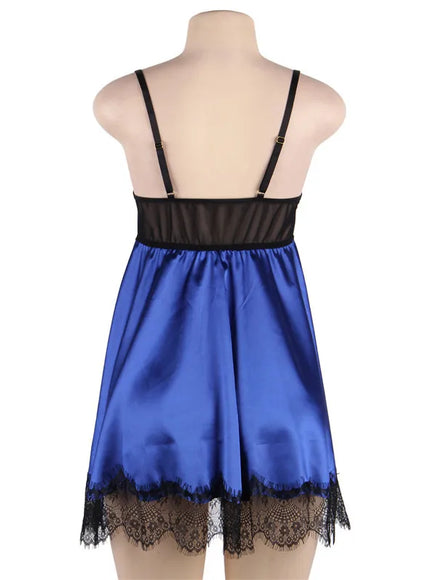 Plus Size Big Size  Colorful Woman Sexy Lingerie Babydoll Chemise with Eye Shiled Paste from M-5XL