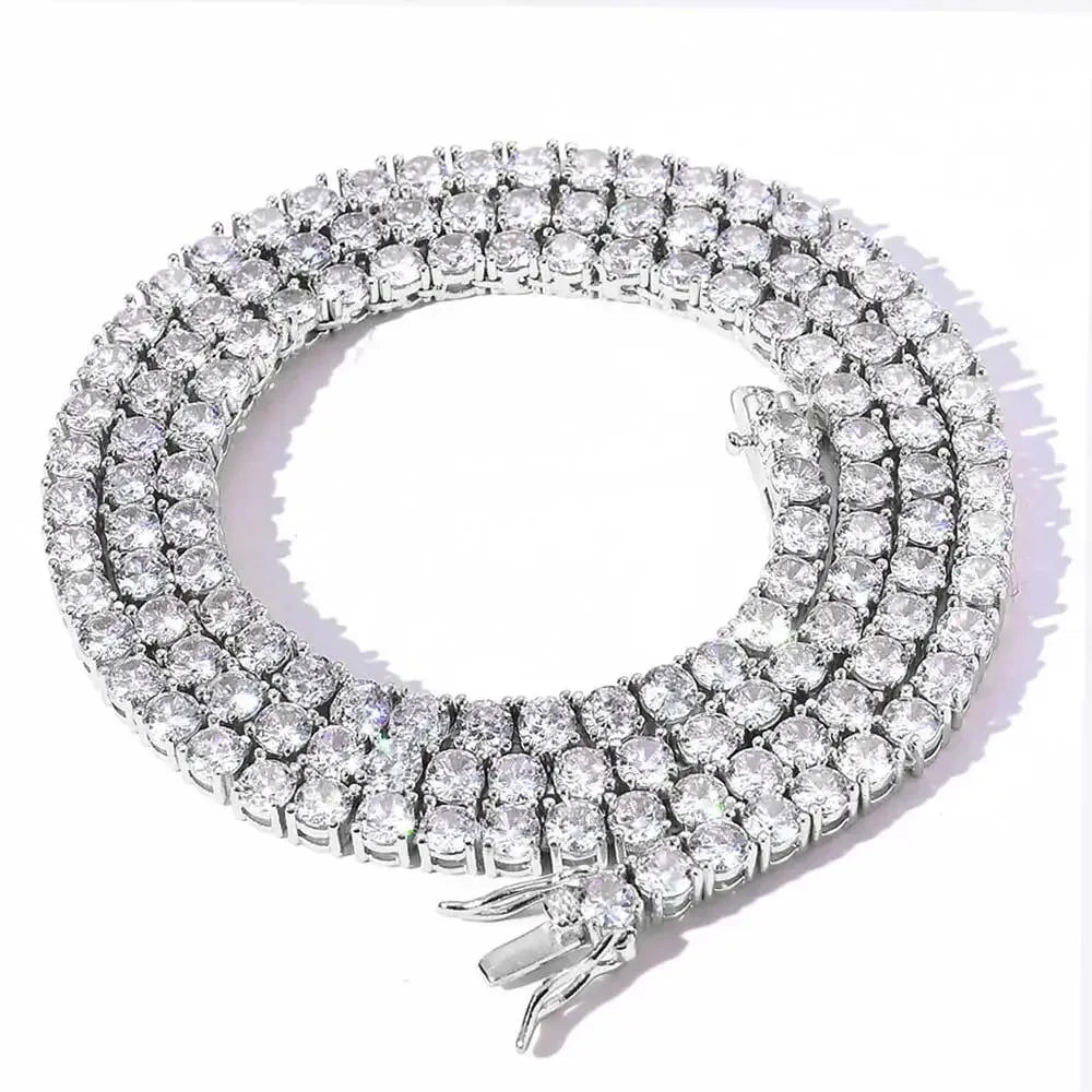 D VVS1 Moissanite Tennis Bracelet Original s925 Sterling Silver Plated 18k White Gold with GRA Necklace for Women Man