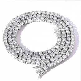 D VVS1 Moissanite Tennis Bracelet Original s925 Sterling Silver Plated 18k White Gold with GRA Necklace for Women Man