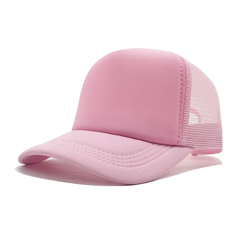Customized Printed Logo Sponge Mesh Cap Solid Color Baseball Hat Sunshade And Sun Protection Travel Caps Truck Cap Duckbill Hats