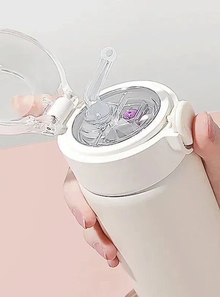 380ml Stainless Steel Vacuum Flask Straw