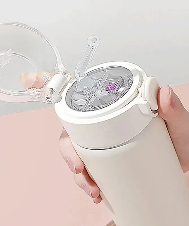 380ml Stainless Steel Vacuum Flask Straw