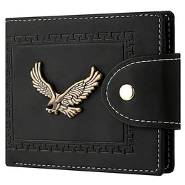 Men's Wallet Men's Short Wallet Youth Fashion Personality Pu Leather Credit Card ID Card Holder Wallet Folding Wallet