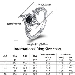 925 Silver Plating Witches Knot Rings for Women Obsidian Celtic Trinity Knot Ring Pagan Wicca Cross Jewelry New Year Gift