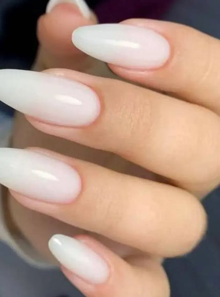 KissIcon Almond Nails Set - Red White Glossy
