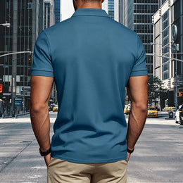 Men Polo Shirt Short Sleeve Breathable Soft Regular Fit Casual Business Golf Summer Daily Work Outdoor Lightweight Basic Tops
