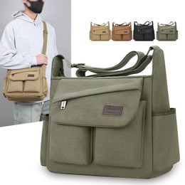 Men's Crossbody Bag, Multi Pocket Design - Large Capacity Shoulder Bag - Outdoor Essentials, Functional Storage, City Commuters