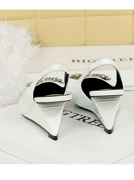New Wedges Patent Leather Shallow Pointed Toe High