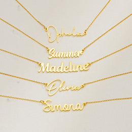 Custom Name Necklace for Women Personalised Cursive Letter Pendant Stainless Steel Jewelry Men Chain Choker Collar Personalizado