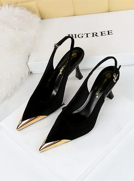Elegant Women Green High Heel Velvet Pumps Wedding