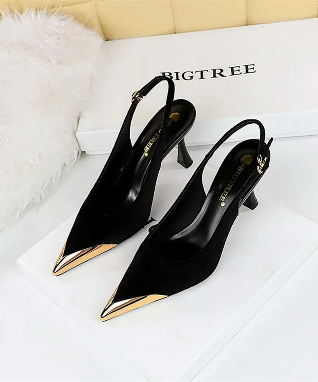Elegant Women Green High Heel Velvet Pumps Wedding