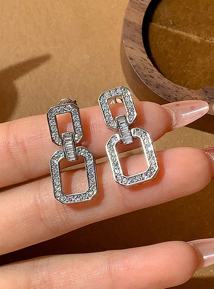 KissIcon Exquisite White Zircon Earrings - Wedding Gift
