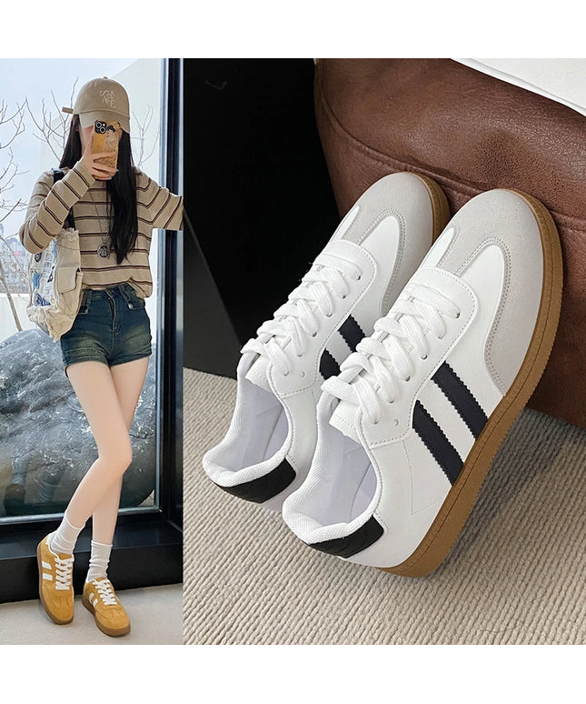 Women Tennis Sneakers Flats Ladies Fashion Mixed Colors Lace-up Vulcanized Shoes Spring Autumn Woman Outdoor Trainers Footwear