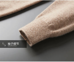 New Men's Fashion Casual Wool Sweater Warm Autumn And Winter Semi-High Neck Knitted Bottoming Shirt