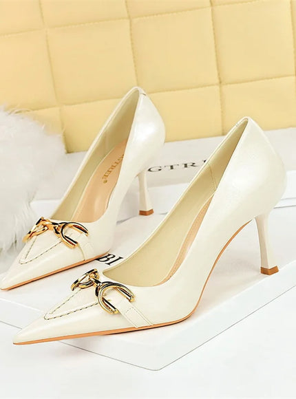 Women High Heel Stiletto Shallow Mouth Pointed Toe
