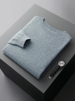 100% Merino Wool Sweater Man O-neck Basic Wool Pullover Autumn Winter Long Sleeve Soft Warm Jumper Smart Casual Knit Popular Top