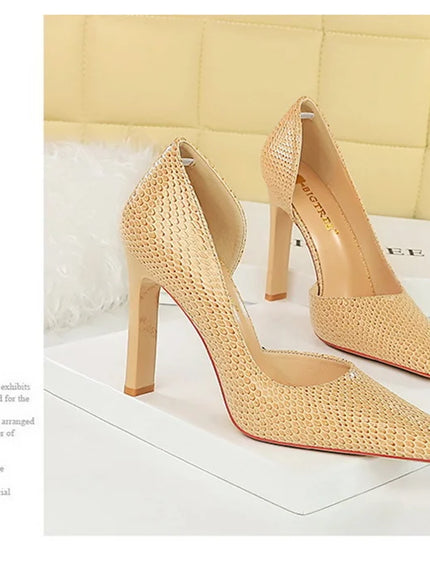 Woman Vintage Snake Print Pumps Square Toe Patent