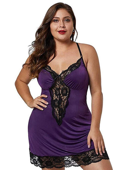 Women Spaghetti Straps Nightgowns Lace Sexy Sleepdress Plus Size Nightdress Satin Lingerie Sets Women's Pajamas Home Clothes