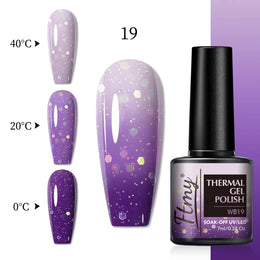 Halloween Theme Glitter Heat Nail Polish, Temperature Changing Color Removable UV LED Glitter Gel Polish, Mood Changing Nail Pol