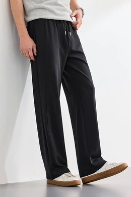 Lyocell Cotton Men's Casual Pants Breathable Straight Leg Loose Fit Elastic Waist Ice Silk Quick Dry Trousers Spring Summer 2026