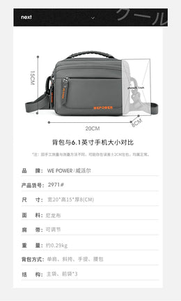 Men's Casual Messenger Bag Outdoor Small Shoulder Bag Multifunctional Travel Waist Bag Hanging Bag Crossbody Bags for Men