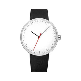 KissICON black silver-red KissIcon UTHAI Couple Leather Strap Quartz Wristwatch Trendy