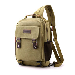 Small Mens Backpack Canvas Casual Backpacks for Men 2025 Mini Male School Bag Rucksack Man Multi-function Crossbody Bag Travel