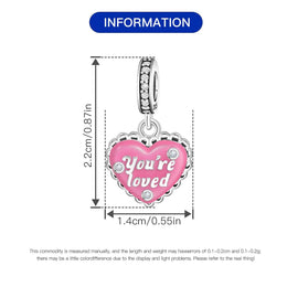 Original Charms Beads 925 Sterling Silver Zircon LOVE Winged Protect Heart Pendant For DIY Necklace Bracelet Fine Jewellery Gift