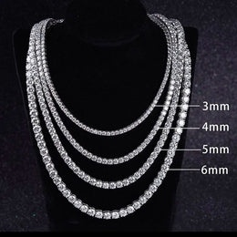 Hip Hop Jewelry 1 Row Iced Out Tennis Chain Bling CZ Men Diamond Cubic Zirconia Choker Necklace Women Drop Shipping