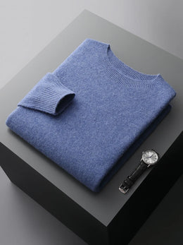 100% Merino Wool Sweater Man O-neck Basic Wool Pullover Autumn Winter Long Sleeve Soft Warm Jumper Smart Casual Knit Popular Top