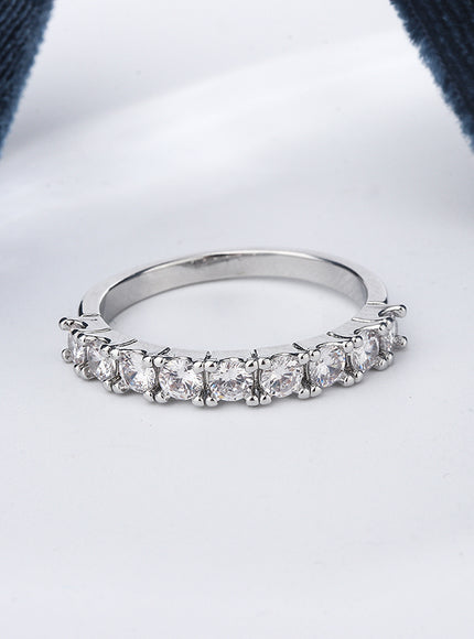 S925 Silver Zircon Eternity Ring For Women Timeless Sparkle