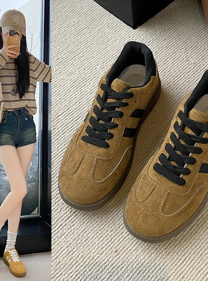 Women Tennis Sneakers Flats Ladies Fashion Mixed Colors Lace-up Vulcanized Shoes Spring Autumn Woman Outdoor Trainers Footwear