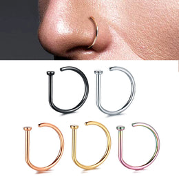 Fake Nose Ring Hoop Lip Labret Ring for Women Non Pierce Hoop Nose Ring  Septum Hoop  Ring Tragus Rook Ring Non Piercing Jewelry
