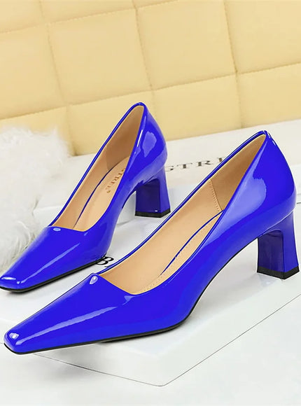 2024 Spring Versatile Fashion Shallow Mouth Patent Leather