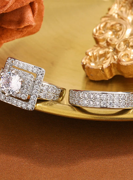 Luxurious Women's Double-Layer Zircon Ring - 925 Silver